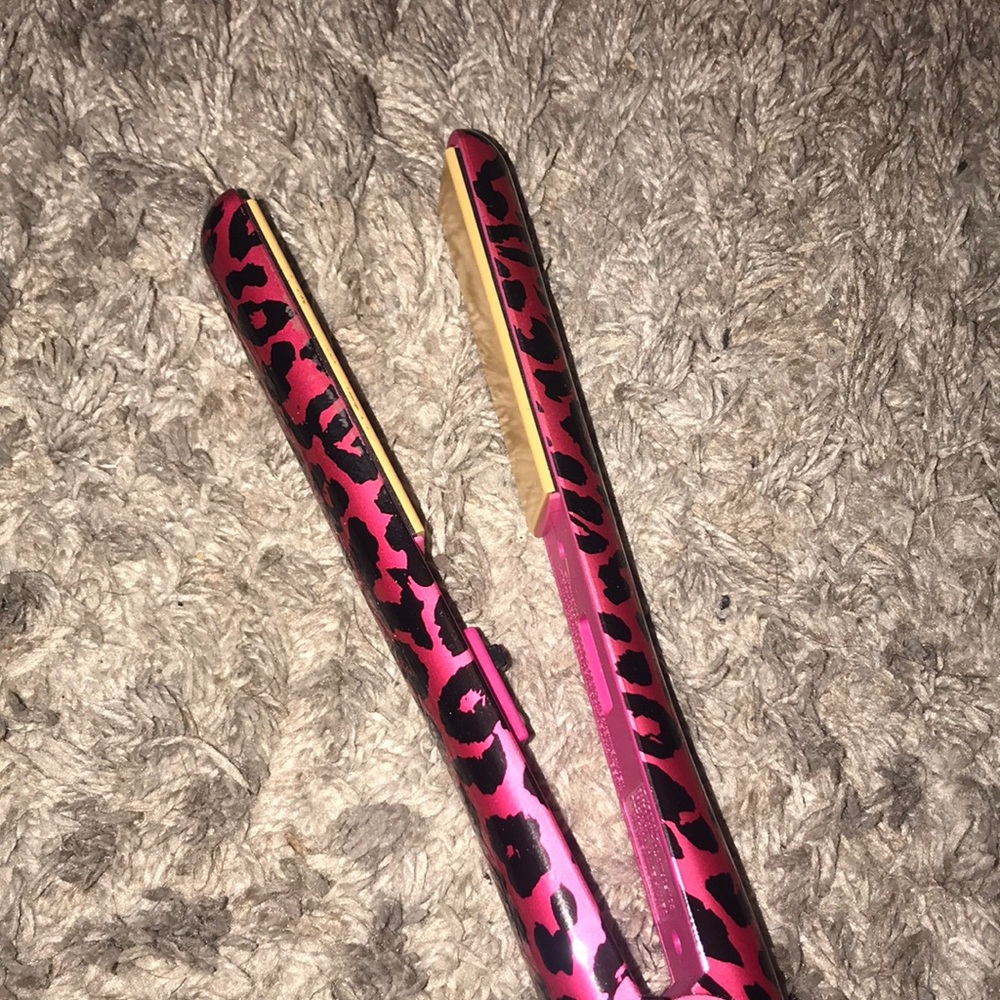 Hot pink leopard CHI straightening iron